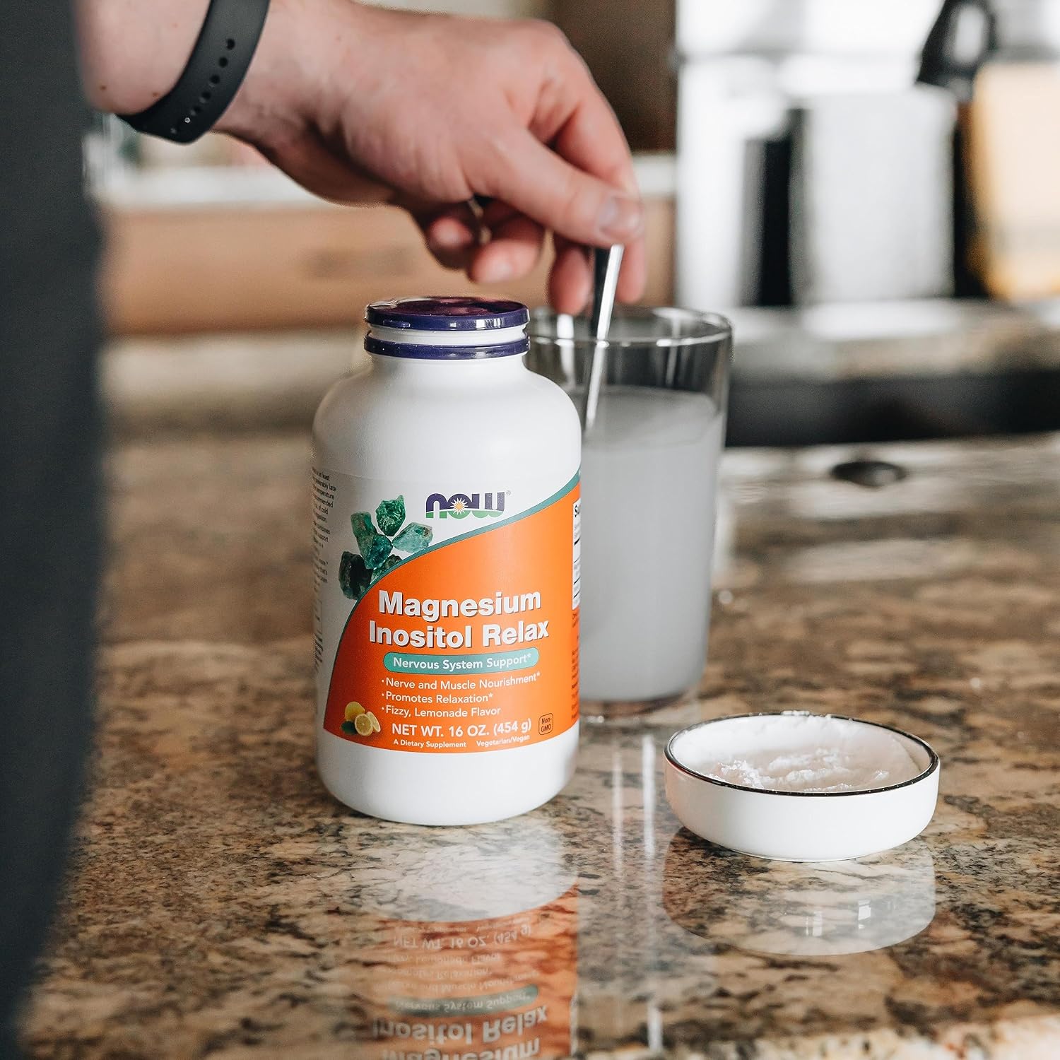 NOW Foods Magnesium Inositol Powder Supplement - Fizzy Lemonade Flavor, 16-Ounce - Relaxation & Nervous System Support