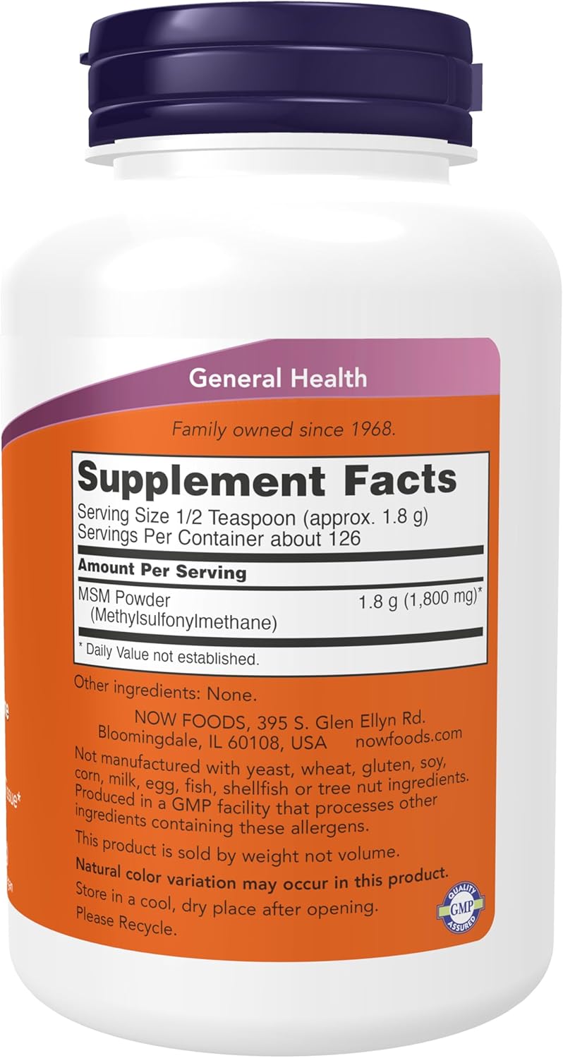 NOW Foods MSM Powder - 8-Ounce, Supports Healthy Cartilage and Joint Health