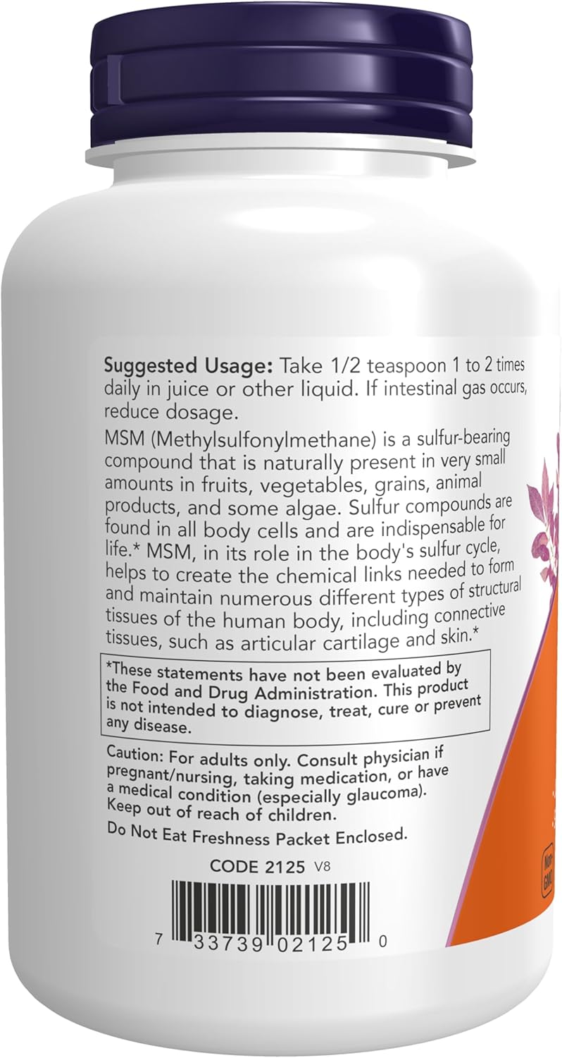 NOW Foods MSM Powder - 8-Ounce, Supports Healthy Cartilage and Joint Health