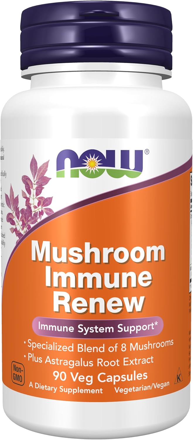 NOW Foods Mushroom Immune Renew 90 Veg Capsules - Pack of 2, Natural Immune Support Supplement