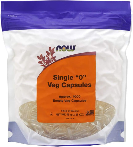 NOW Foods Non-GMO Project Verified Vegetarian Capsules, Size "0", 1,000 Count