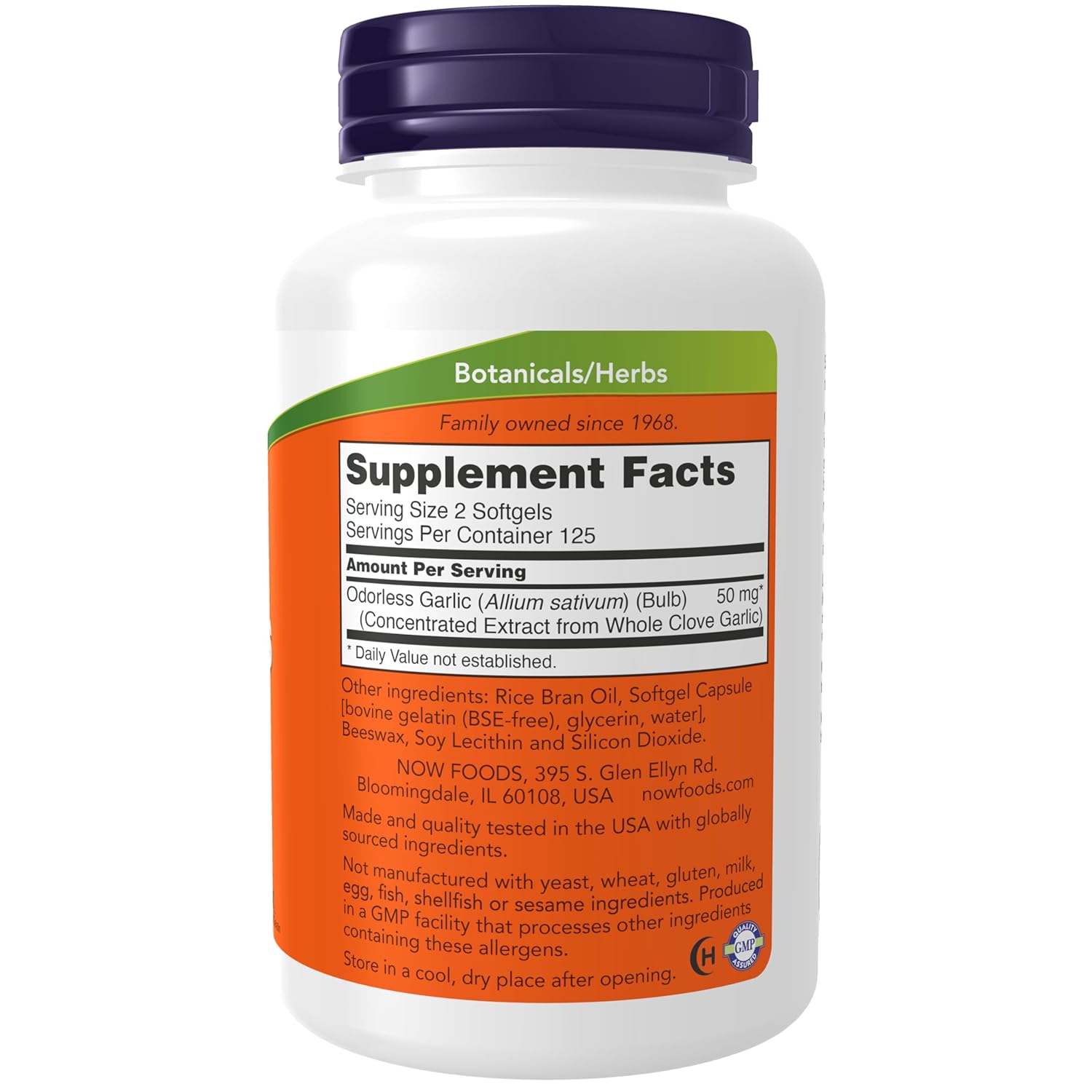 NOW Foods Odorless Garlic Softgels - Original Formula, 500 Softgels (2-Pack)