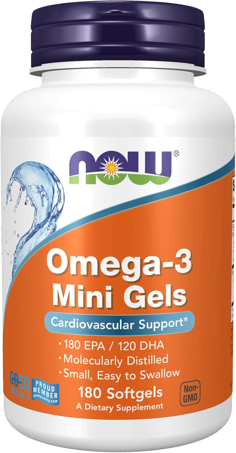 Now Foods Omega-3 Mini Gels, 360 Softgels - Pack of 2