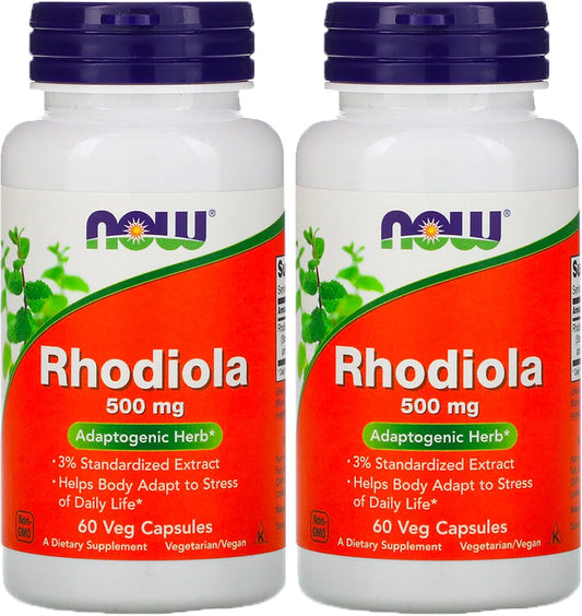 Now Foods Rhodiola 500mg Veg Capsules - 2 Pack