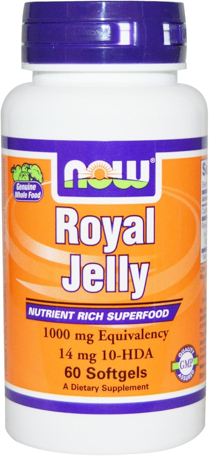 NOW Foods Royal Jelly Softgels - 1000 mg - 60 Count - High Quality Supplement for Overall Wellness