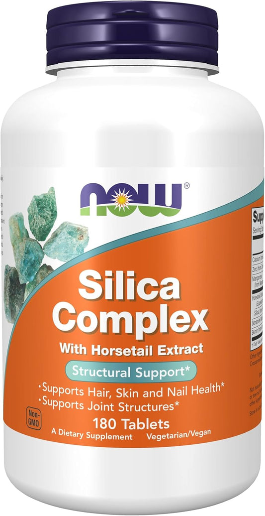 NOW Foods Silica Complex 500 mg - 180 Vegetarian Tablets - Dietary Supplement