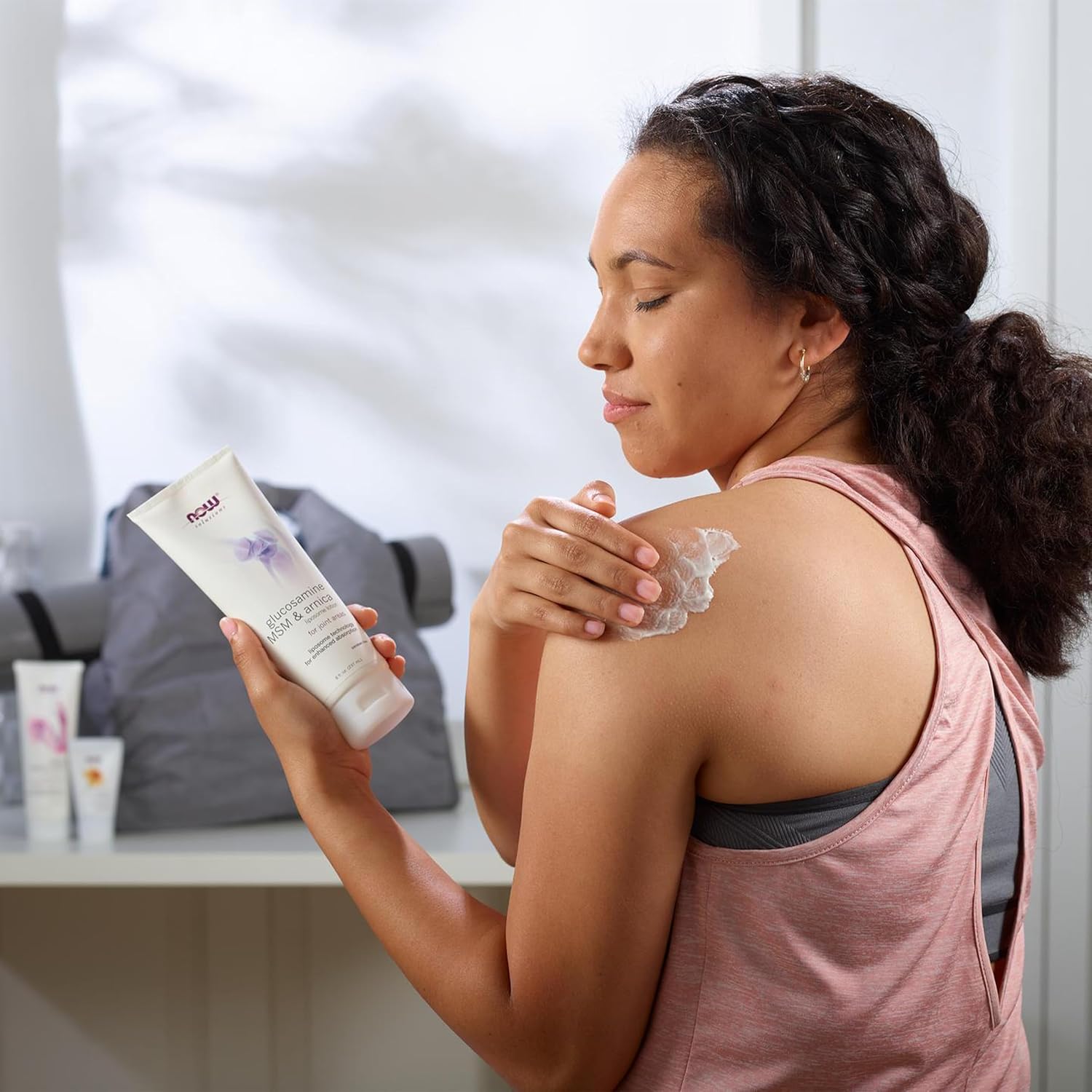 NOW Foods Solutions Joint Support Liposome Lotion, 8-Ounce - Glucosamine, MSM, Arnica, Enhanced Absorption