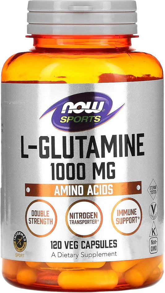 Now Foods Sports L-Glutamine Double Strength 1,000mg 120 Veg Capsules Supplement