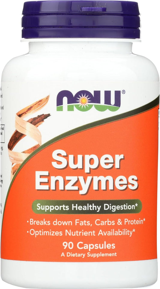NOW Foods Super Enzymes - Digestive Health Support - 90 Capsules