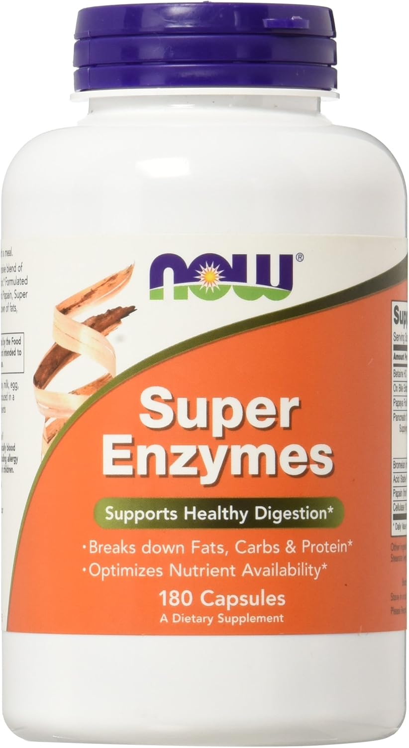 NOW Foods Super Enzymes - Digestive Health Support, 180 Capsules