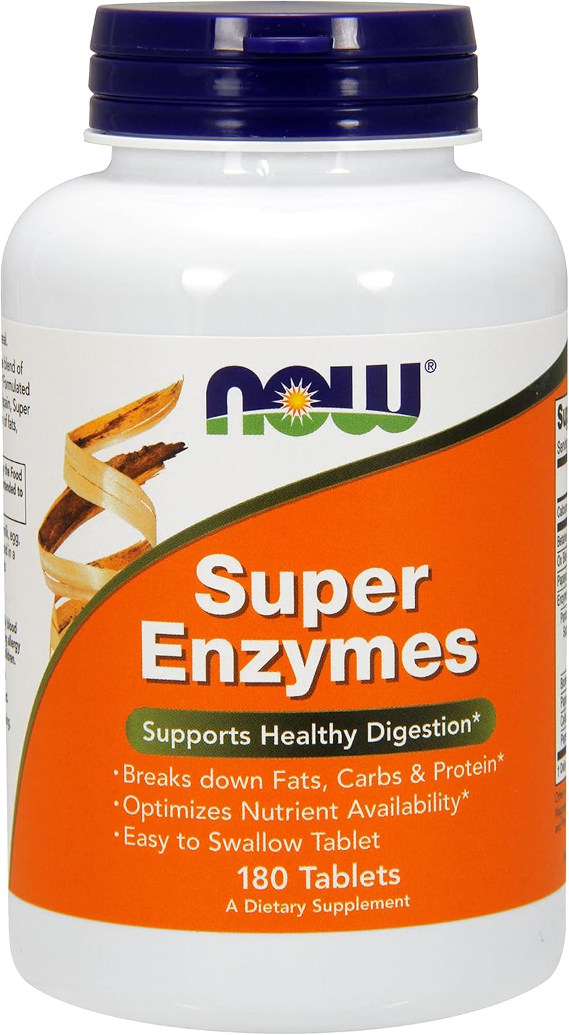 Now Foods Super Enzymes 180 Tablets - Digestive Support Supplement