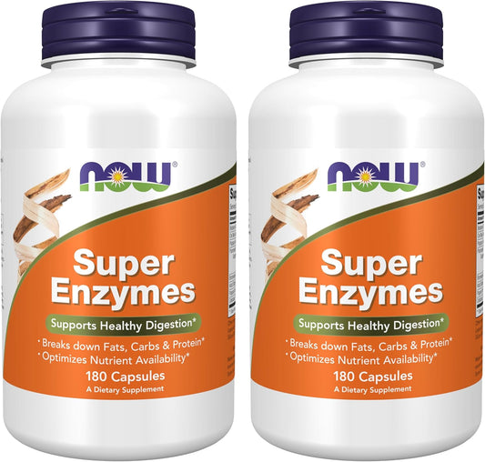 Now Foods Super Enzymes 360 Capsules, Double Pack - Digestive Health Support Supplement