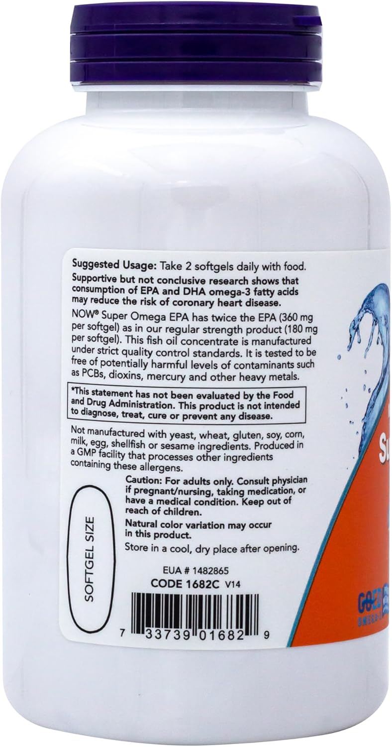 Now Foods Super Omega EPA Softgels - 120 Count Omega-3 Supplement