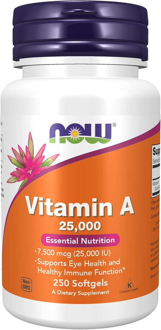 Now Foods Vitamin A 25000 IU Soft-gels Multi-Pack - Fish Liver Oil Source