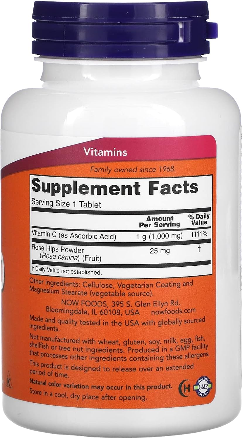 Now Foods Vitamin C-1000 Sustained Release Tablets - Pack of 100