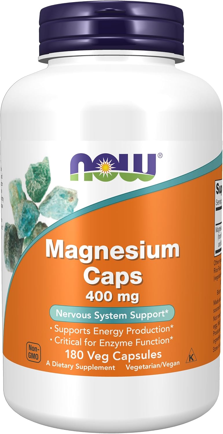 NOW Foods Vitamin C-1,000 with Rose HIPS Sustained Release 250 Tablets + Magnesium 400mg 180 Veg Capsules