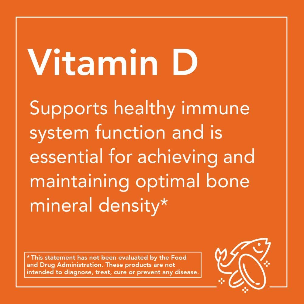 Now Foods Vitamin D3 5,000 IU Softgels - 240 Count (Pack of 2)