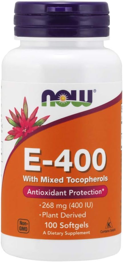 Now Foods Vitamin E-400 Mixed Tocopherols Softgels - Pack of 100