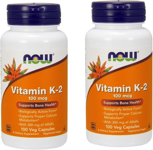 Now Foods Vitamin K-2 100 mcg - 100 Vcaps (Multi-Pack) - Essential Bone Health Support Supplement
