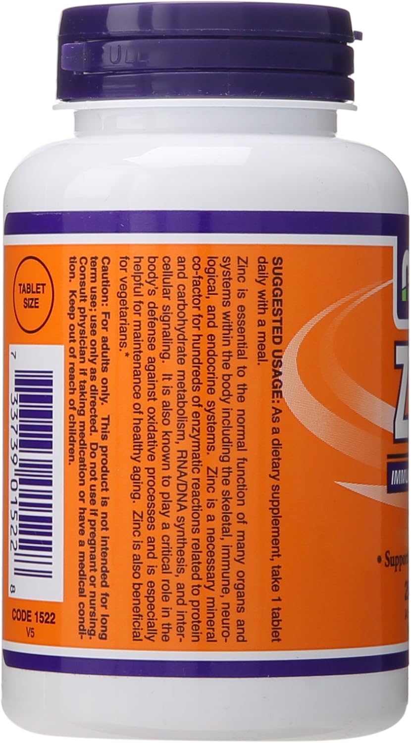 NOW Foods Zinc Gluconate Supplement, 50 mg, 250 Tablets - Immune Support and Antioxidant Formula - BoostGo Australia