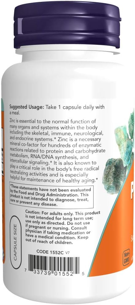 NOW Foods Zinc Picolinate 50mg - 240 Capsules, Pack of 2