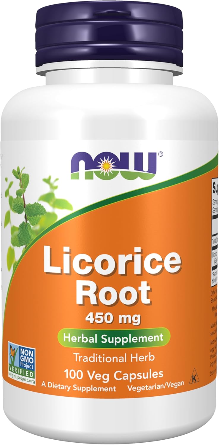 NOW Licorice Root Herbal Supplement 450 mg - 100 Veg Capsules by NOW Foods