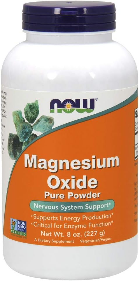 NOW Magnesium Oxide Powder - 8-Ounce Pack of 2 by NOW Foods