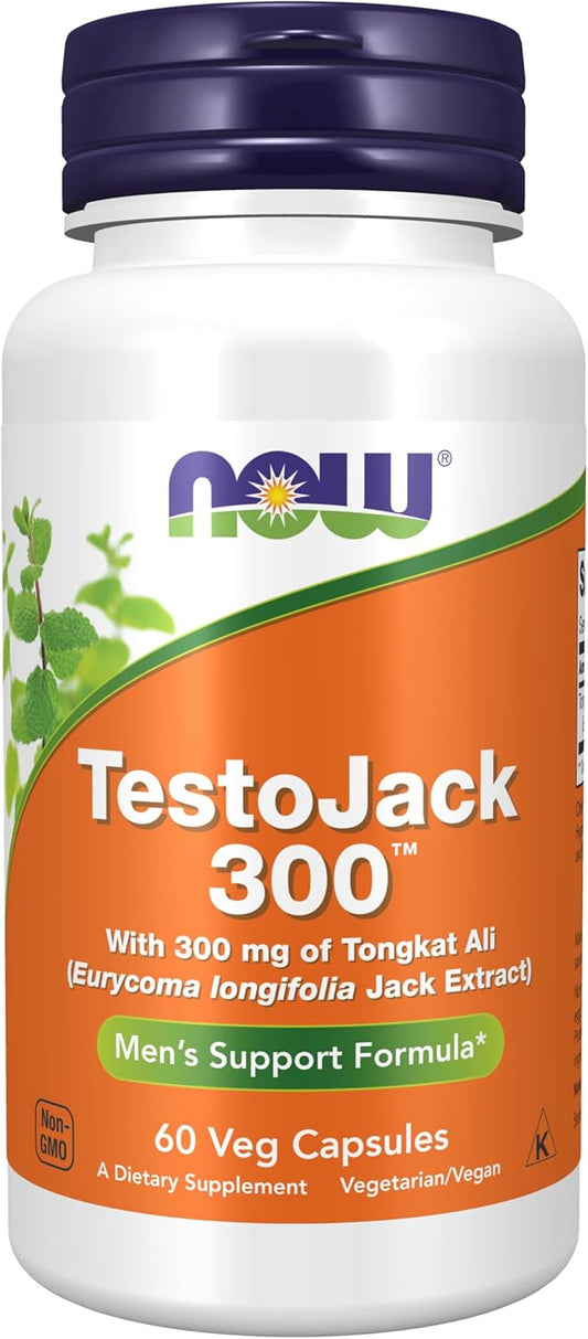 NOW TestoJack 300™ - 60 Veg Capsules with 300mg Tonkat Ali Extract