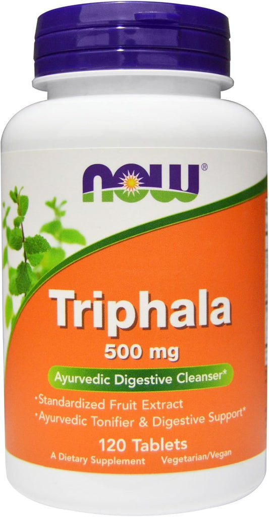 NOW Triphala 500mg - 240 Tablets, Pack of 2 - Natural Digestive Support Supplement