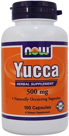 NOW Yucca 500mg Capsules - Pack of 400 for Joint Health & Inflammation Support