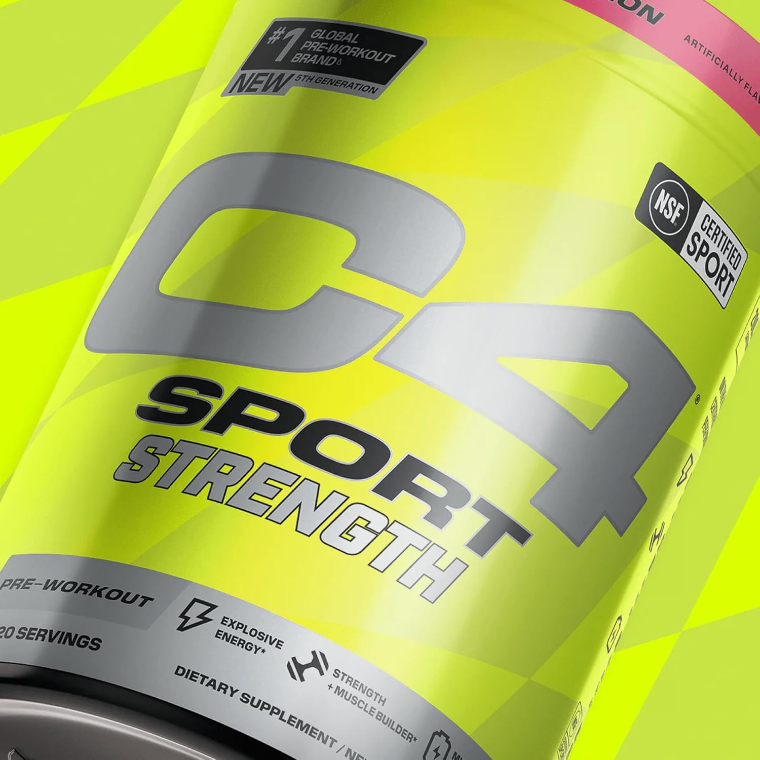 NSF Certified Cellucor C4 Sport Strength Pre Workout Powder - Sugar Free Energy Supplement with Beta-Alanine, Creatine, and Caffeine - Fruit Punch Flavor - 20 Servings for Men & Women