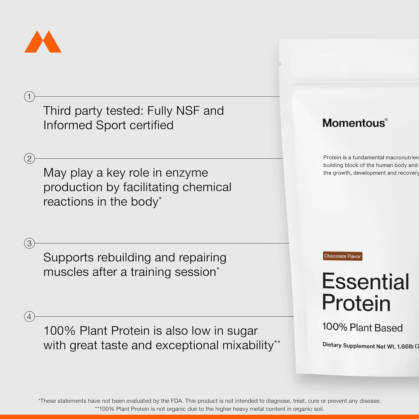NSF Certified Vegan Protein Powder - Chocolate Flavor, 20g Plant Based Protein, 20 Servings, Gluten-Free & Non-GMO - Ideal for Everyday Use