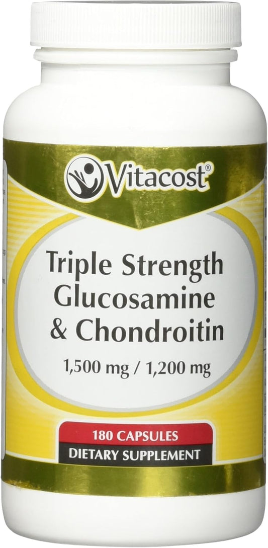 NSI Vitacost Glucosamine & Chondroitin Capsules - 1,500mg/1,200mg per Serving - 180 Count