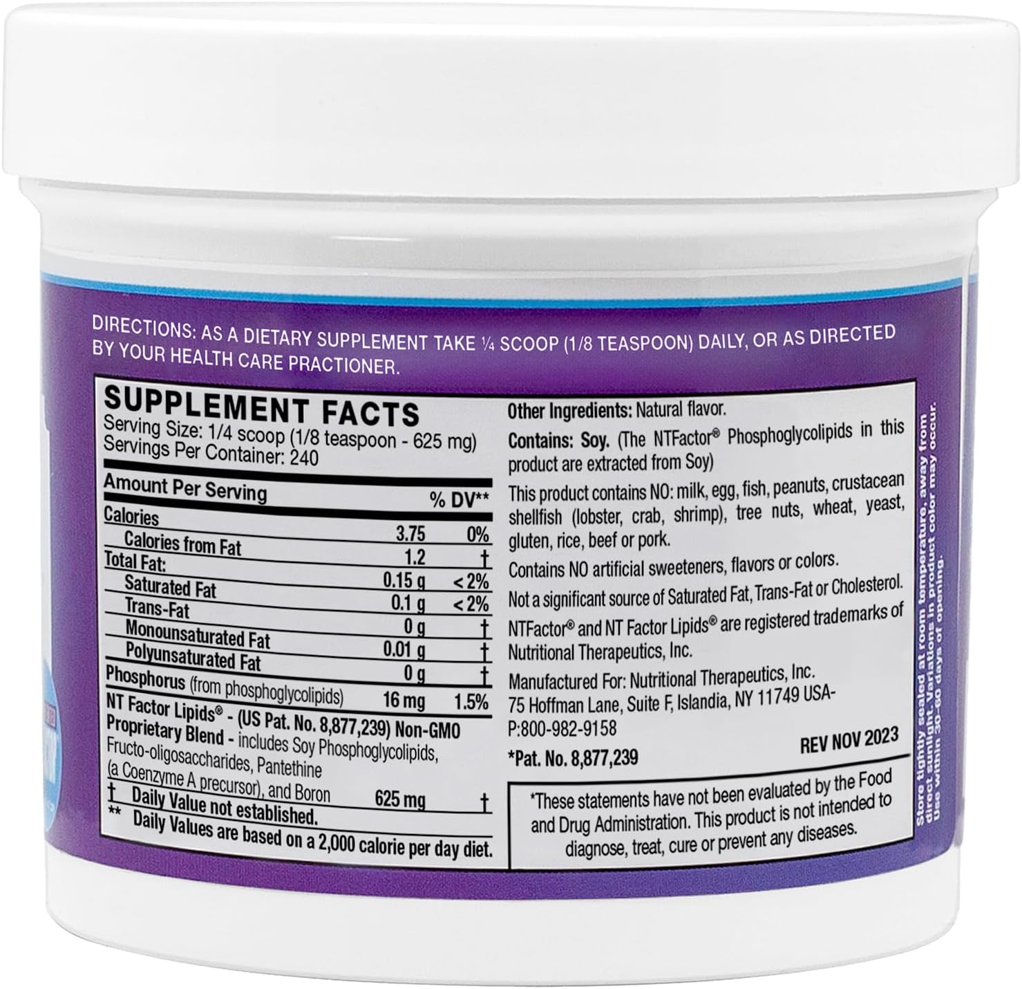 NTFactor Lipids Powder: Support Aging & Cellular Health with Nutritional Therapeutics, 240 Servings