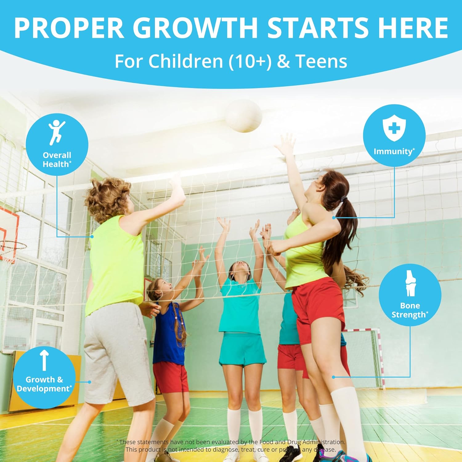 NuBest Doctor Plus Height Growth Formula with Calcium, Vitamins D3, and K2 - Immune Support for Kids and Teens - 6 Pack
