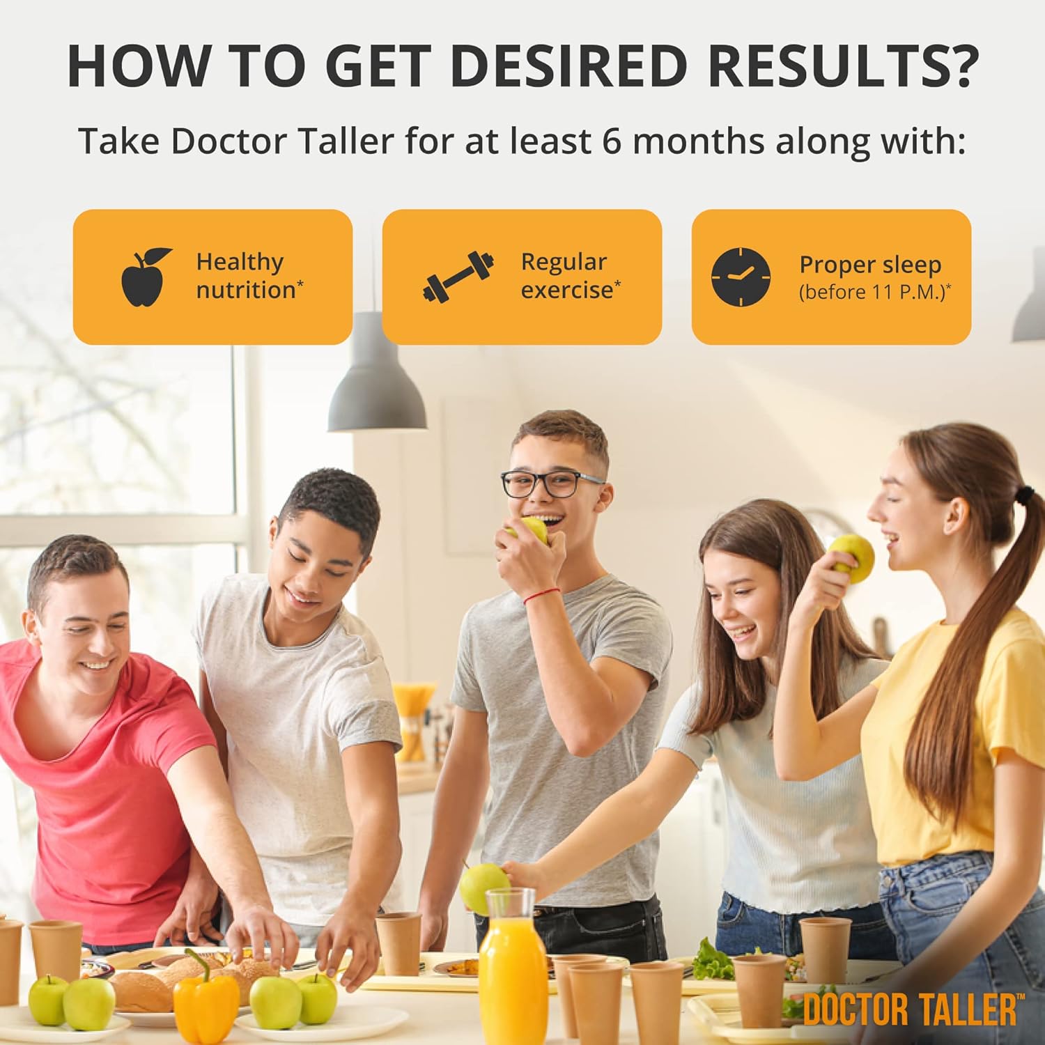 NuBest Doctor Taller - Bone Strength and Immune Support for Kids (8+) - Keto Blend with Calcium, Vitamin D3, Vitamin K2, Amino Acids, Herbs - 60 Vegan Capsules