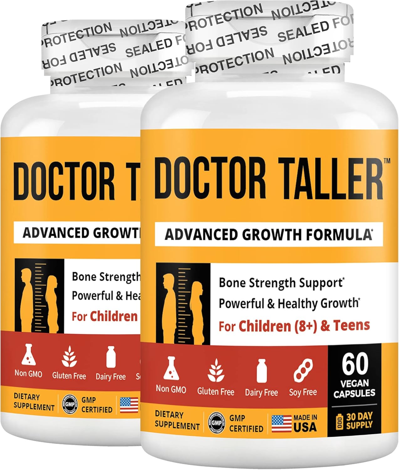 NuBest Doctor Taller - Premium Bone Strength Formula for Children's Immunity & Healthy Bones - Keto with Calcium, Vitamin D3, K2, Amino Acids & Herbs - 2 Pack