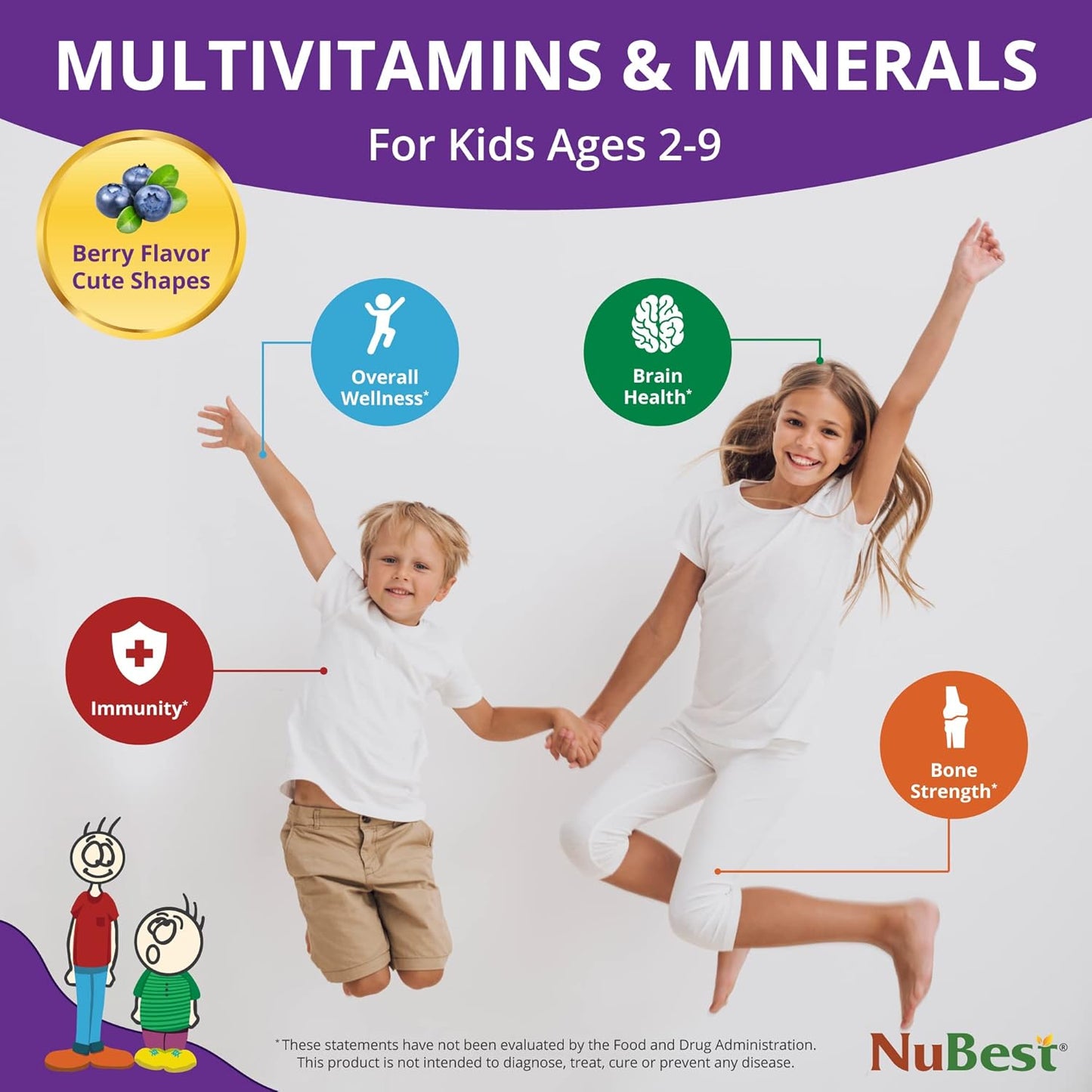 NuBest Tall Kids - Healthy Height Growth & Height Booster with Multivitamins & Minerals for Kids Ages 2-9 | 90 Chewable Tablets - 6 Pack