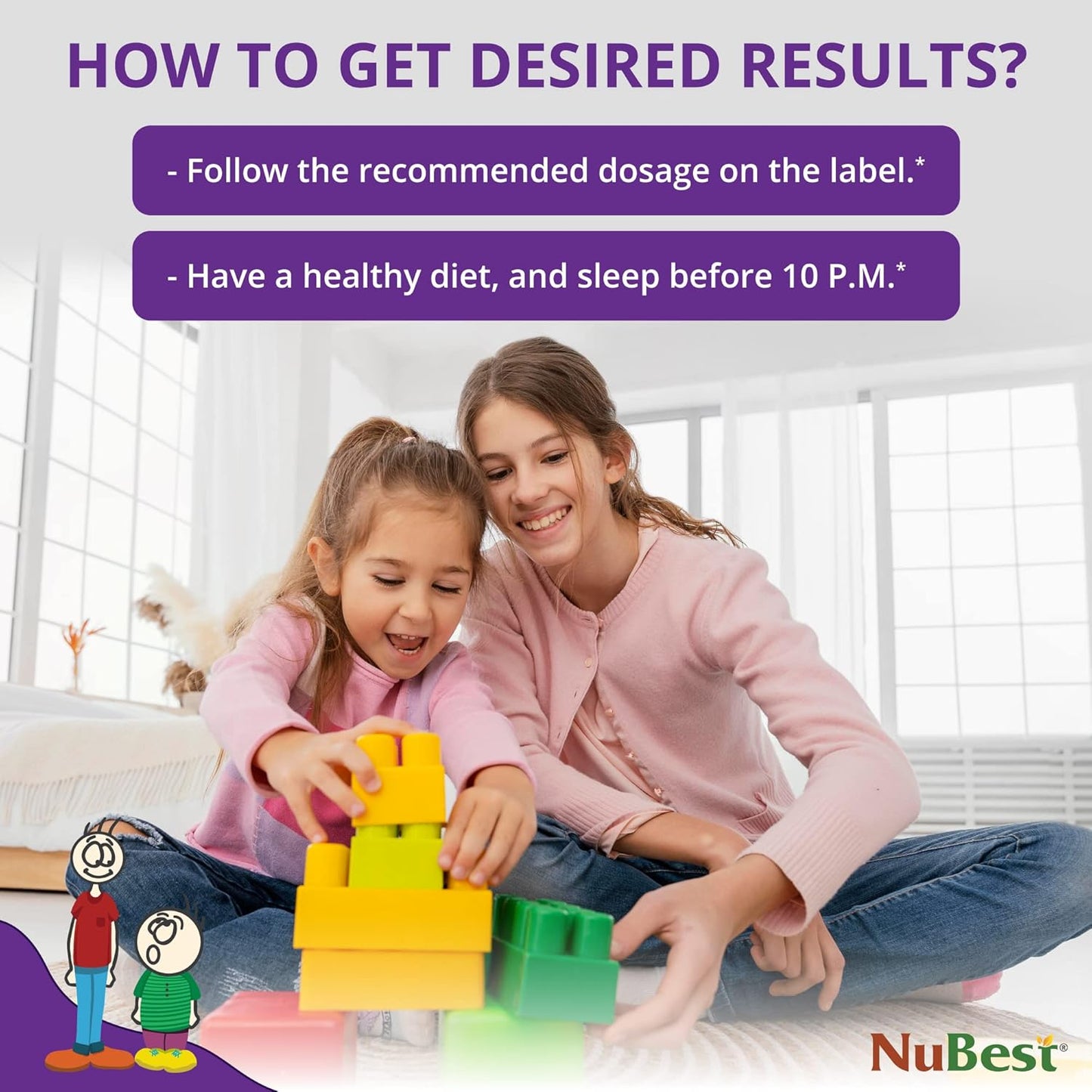 NuBest Tall Kids Vitamins for Toddlers & Kids 2-9 - Promotes Growth, Immunity, & Bone Strength - 60 Chewable Berry Tablets (3 Pack)