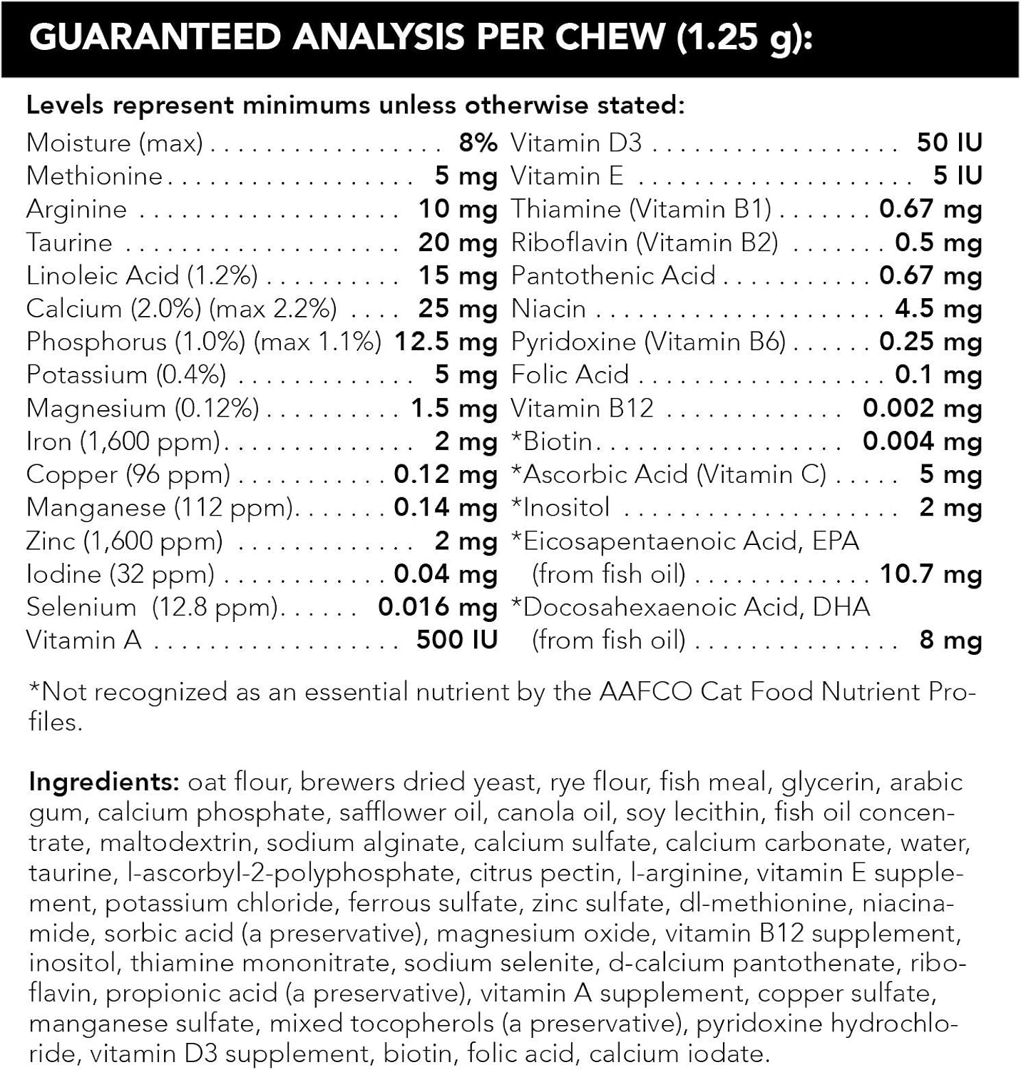 NuCat Multi Vitamin Chews for Cats - Supports Skin, Coat, Immune System, Eyesight, and Wellness - 30 Chews