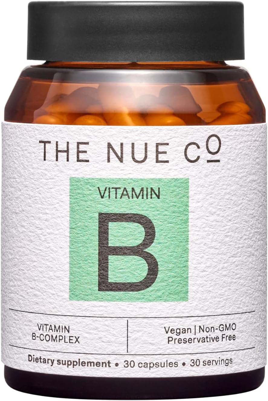 Nue Co. Vitamin B Supplement for Energy, Healthy Skin & Hair - Vegan, Gluten Free - 30 Capsules