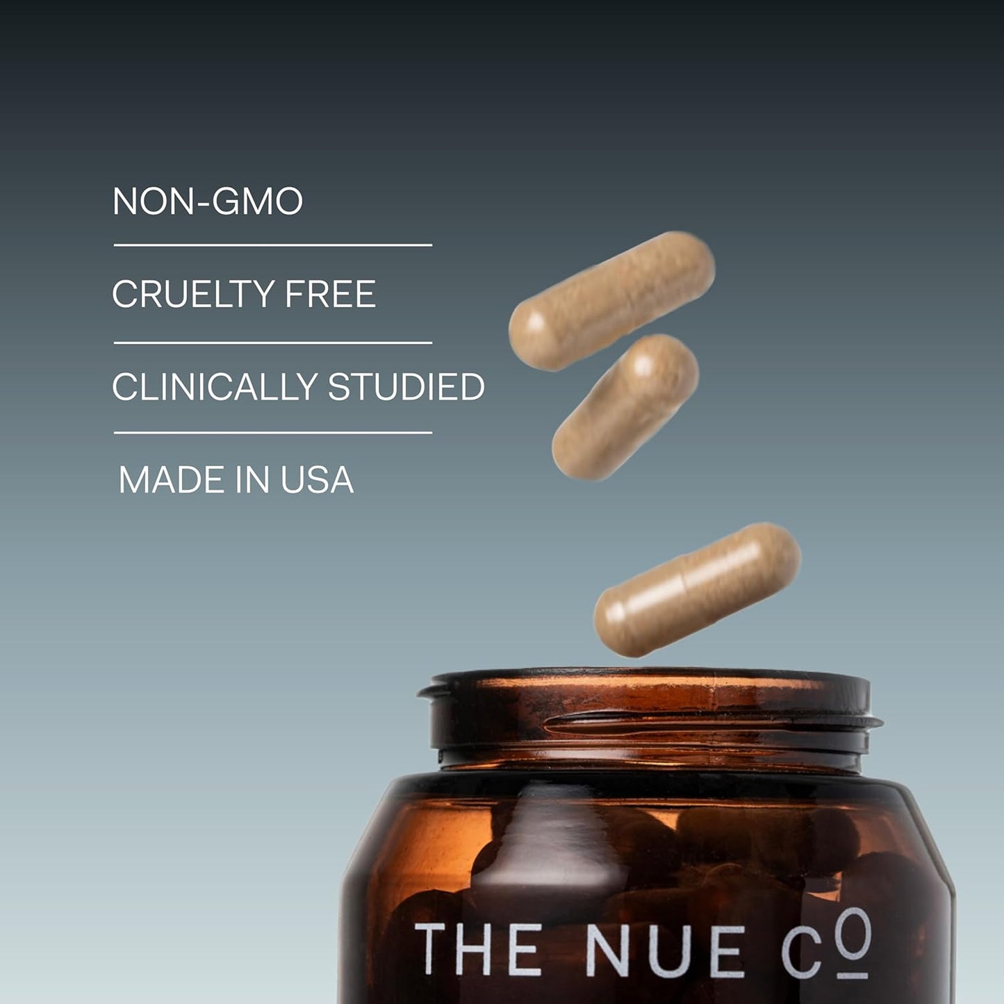 Nue Co. Vitamin B Supplement for Energy, Healthy Skin & Hair - Vegan, Gluten Free - 30 Capsules