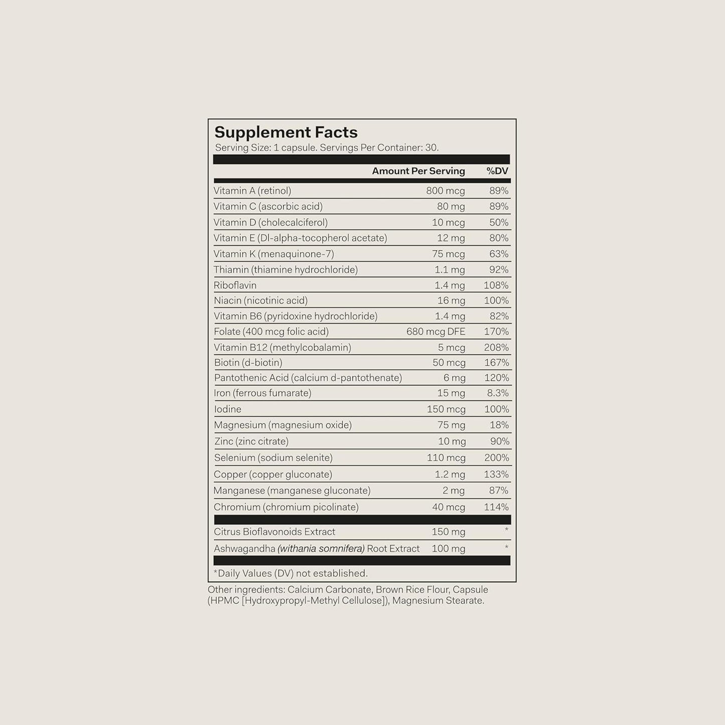 Nue Co. Women's Multivitamin Supplement for Energy, Immunity, and Focus - Vegan and Gluten-Free - 30 Capsules