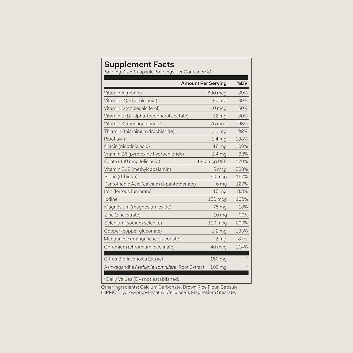 Nue Co. Women's Multivitamin Supplement for Energy, Immunity, and Focus - Vegan and Gluten-Free - 30 Capsules