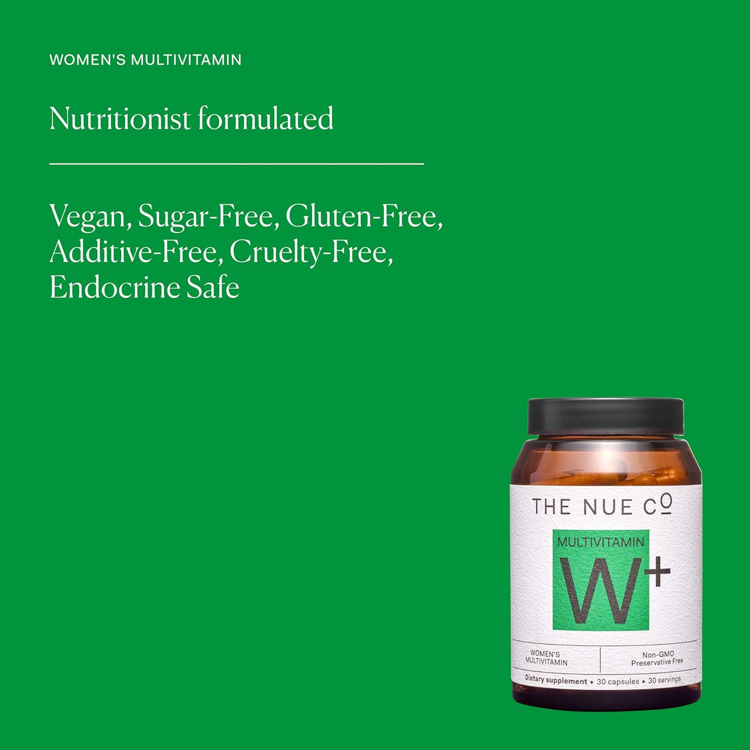 Nue Co. Women's Multivitamin Supplement for Energy, Immunity, and Focus - Vegan and Gluten-Free - 30 Capsules