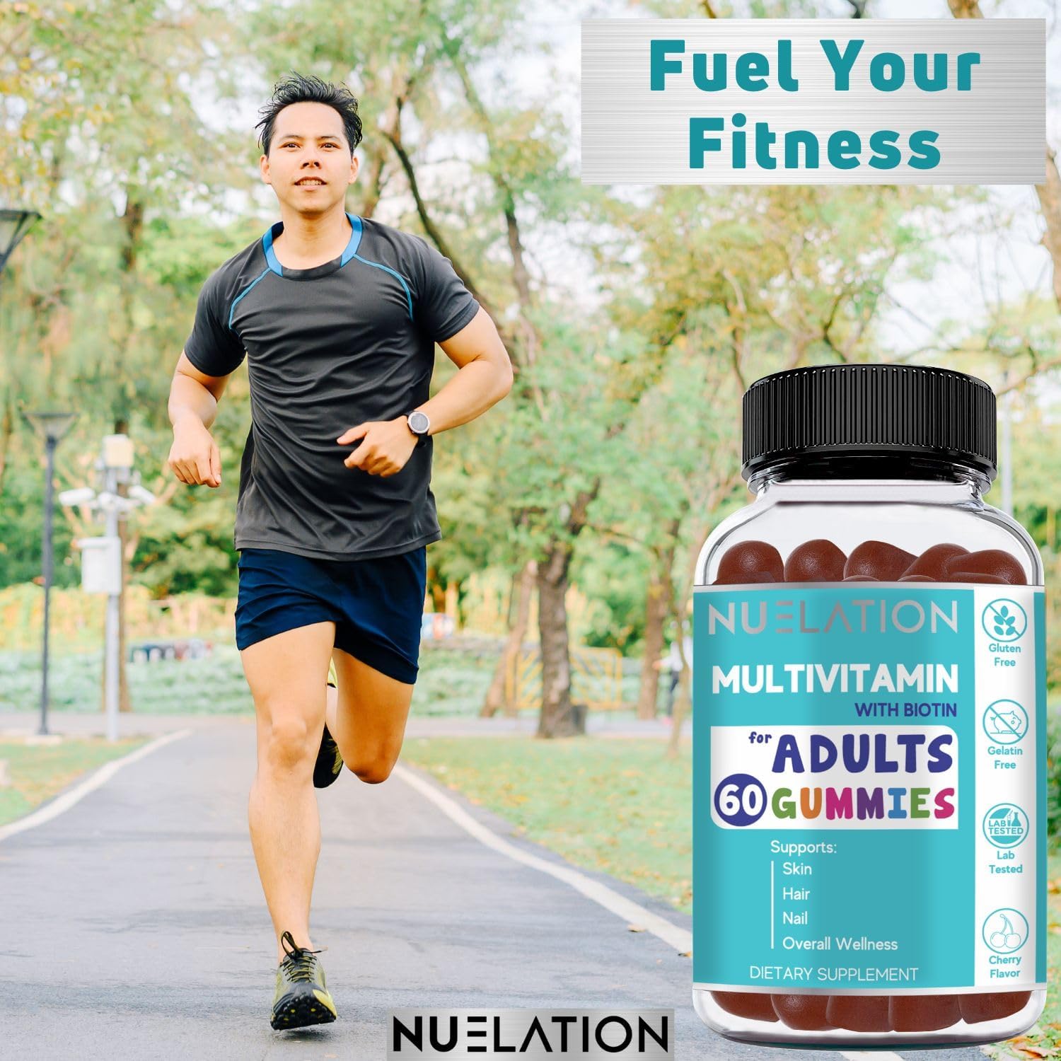 NUELATION Multivitamin Gummies for Men and Women, 60 Count - Biotin 5000 mcg, Non-GMO, Immune Support and Overall Wellness, 30 Servings - BoostGo Australia