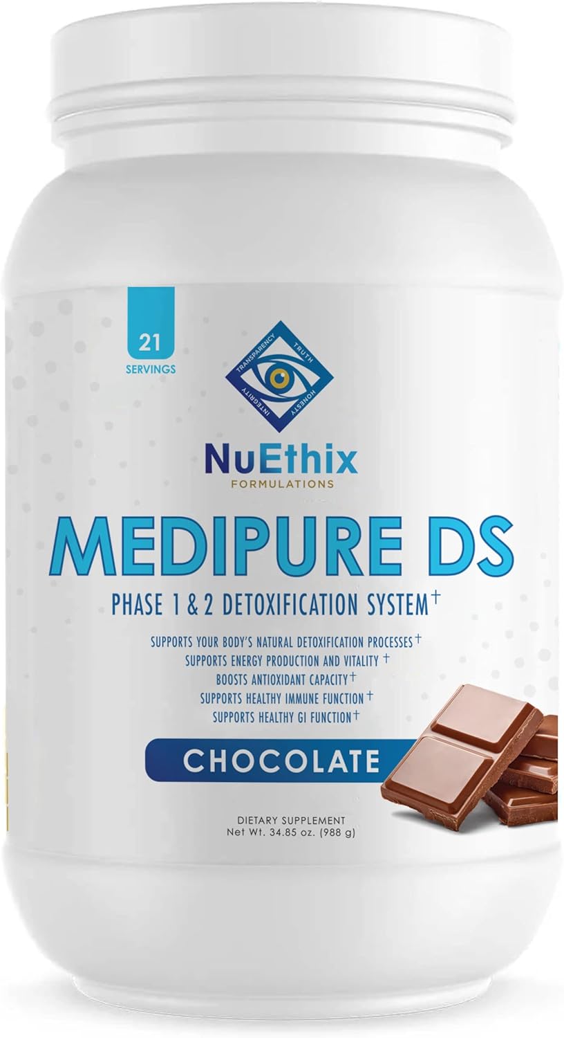 NuEthix Formulations Medipure DS Rice Protein Detox System - 21 Servings, Chocolate - Support Natural Detox Process