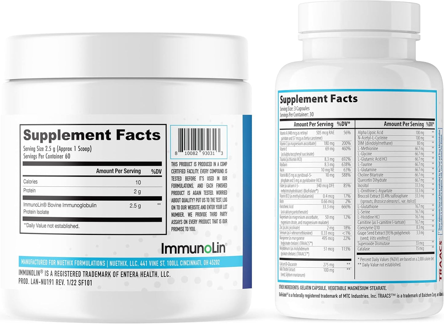 NuEthix Formulations Opti-Pure and Bloat-Eaze Supplement Bundle for Detox and Gut Support