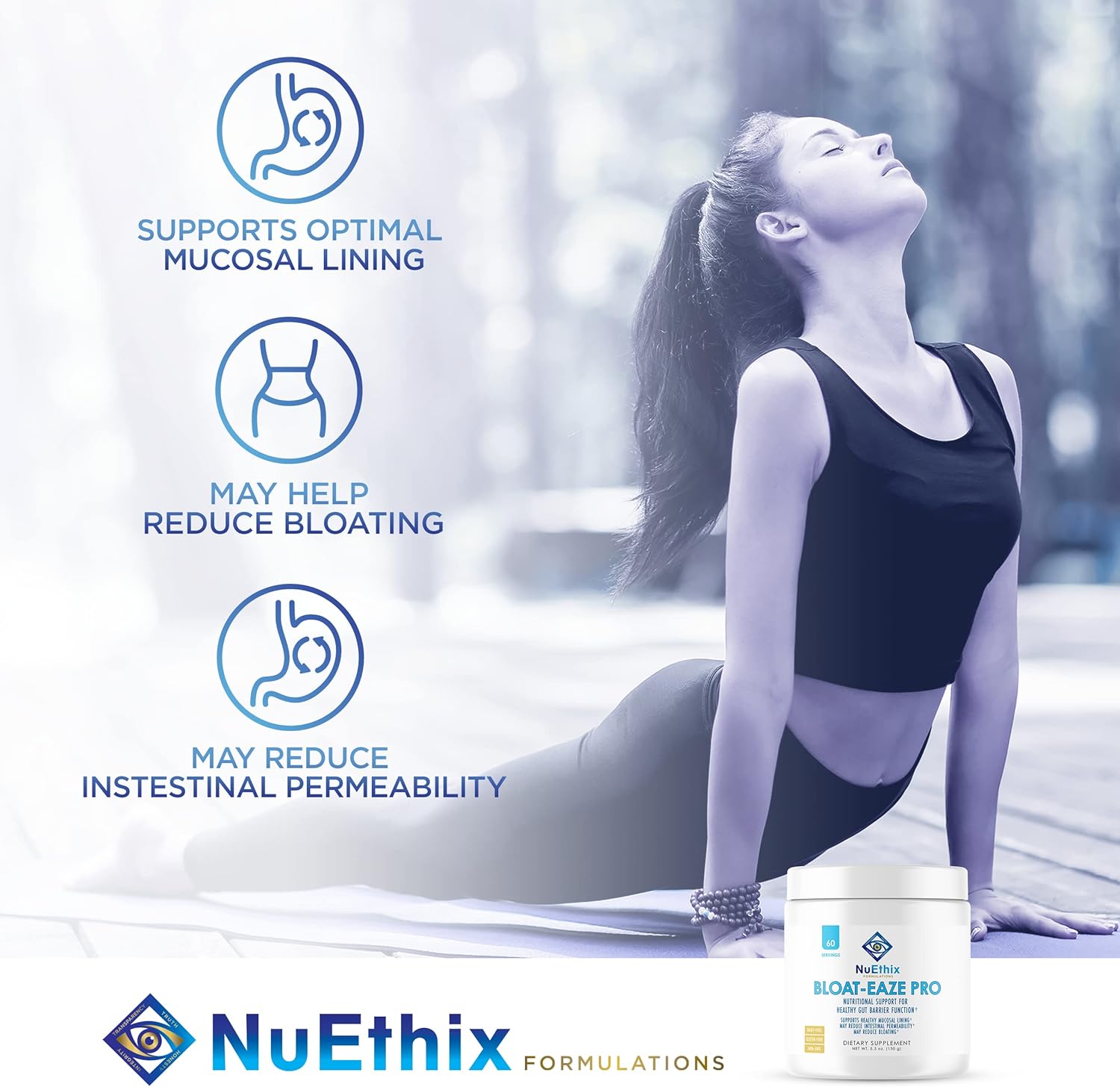 NuEthix Formulations Opti-Pure and Bloat-Eaze Supplement Bundle for Detox and Gut Support