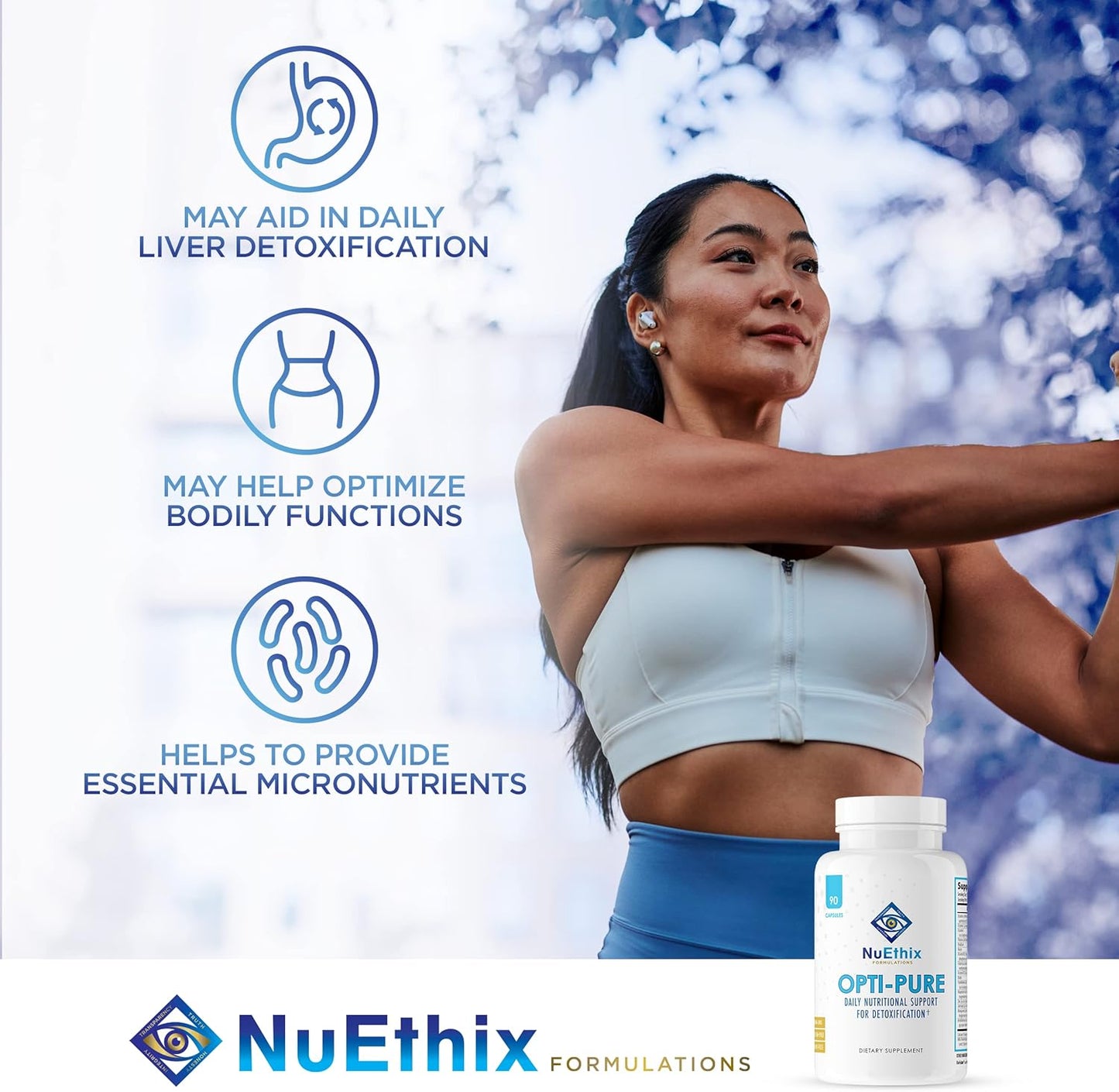 NuEthix Formulations Opti-Pure and Bloat-Eaze Supplement Bundle for Detox and Gut Support